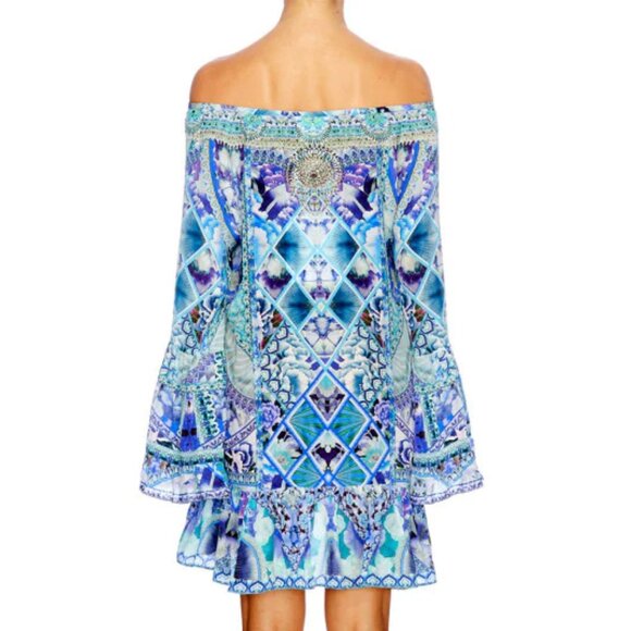 Camilla A Line Frill Dress The Blue Market Size Small b107 - Picture 13 of 13